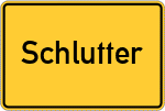 Place name sign Schlutter