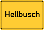 Place name sign Hellbusch