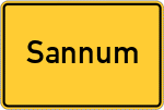 Place name sign Sannum