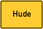 Place name sign Hude