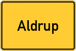 Place name sign Aldrup