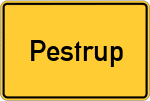 Place name sign Pestrup