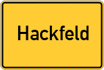 Place name sign Hackfeld