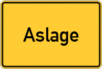 Place name sign Aslage