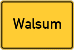 Place name sign Walsum, Kreis Bersenbrück