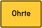 Place name sign Ohrte