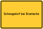 Place name sign Schwagstorf bei Bramsche, Hase