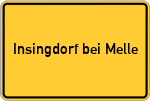 Place name sign Insingdorf bei Melle, Wiehengebirge