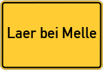 Place name sign Laer bei Melle, Wiehengebirge