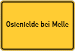 Place name sign Ostenfelde bei Melle, Wiehengebirge