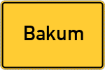 Place name sign Bakum