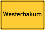 Place name sign Westerbakum, Kreis Vechta