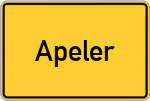 Place name sign Apeler, Kreis Vechta