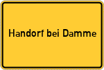 Place name sign Handorf bei Damme, Dümmer