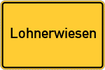 Place name sign Lohnerwiesen, Oldenburg