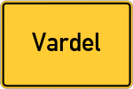 Place name sign Vardel