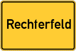 Place name sign Rechterfeld