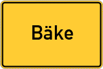 Place name sign Bäke, Kreis Wesermarsch