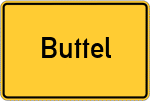 Place name sign Buttel, Kreis Wesermarsch