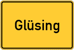 Place name sign Glüsing, Kreis Wesermarsch