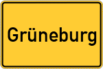 Place name sign Grüneburg, Kreis Wesermarsch