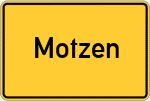 Place name sign Motzen, Weser