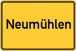 Place name sign Neumühlen