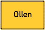 Place name sign Ollen, Kreis Wesermarsch
