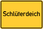 Place name sign Schlüterdeich, Kreis Wesermarsch