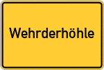 Place name sign Wehrderhöhle, Kreis Wesermarsch