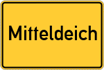 Place name sign Mitteldeich