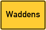Place name sign Waddens