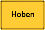 Place name sign Hoben, Kreis Wesermarsch