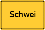 Place name sign Schwei
