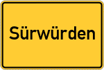 Place name sign Sürwürden, Kreis Wesermarsch