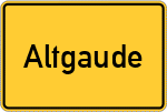 Place name sign Altgaude, Ostfriesland