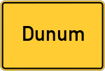Place name sign Dunum