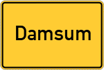 Place name sign Damsum