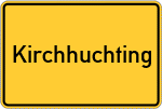 Place name sign Kirchhuchting