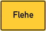 Place name sign Flehe