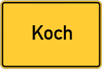 Place name sign Koch
