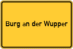 Place name sign Burg an der Wupper