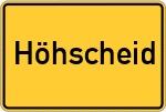 Place name sign Höhscheid