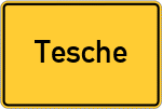 Place name sign Tesche