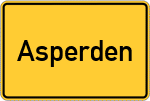 Place name sign Asperden
