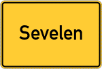 Place name sign Sevelen, Kreis Geldern
