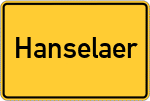 Place name sign Hanselaer, Niederrhein