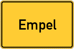 Place name sign Empel, Kreis Rees