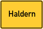 Place name sign Haldern, Rheinland