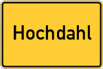 Place name sign Hochdahl